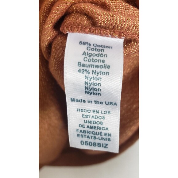 Michael Stars Tank Top Womens M Brown Metallic USA Casual Stretchy Party Fall - Picture 4 of 4